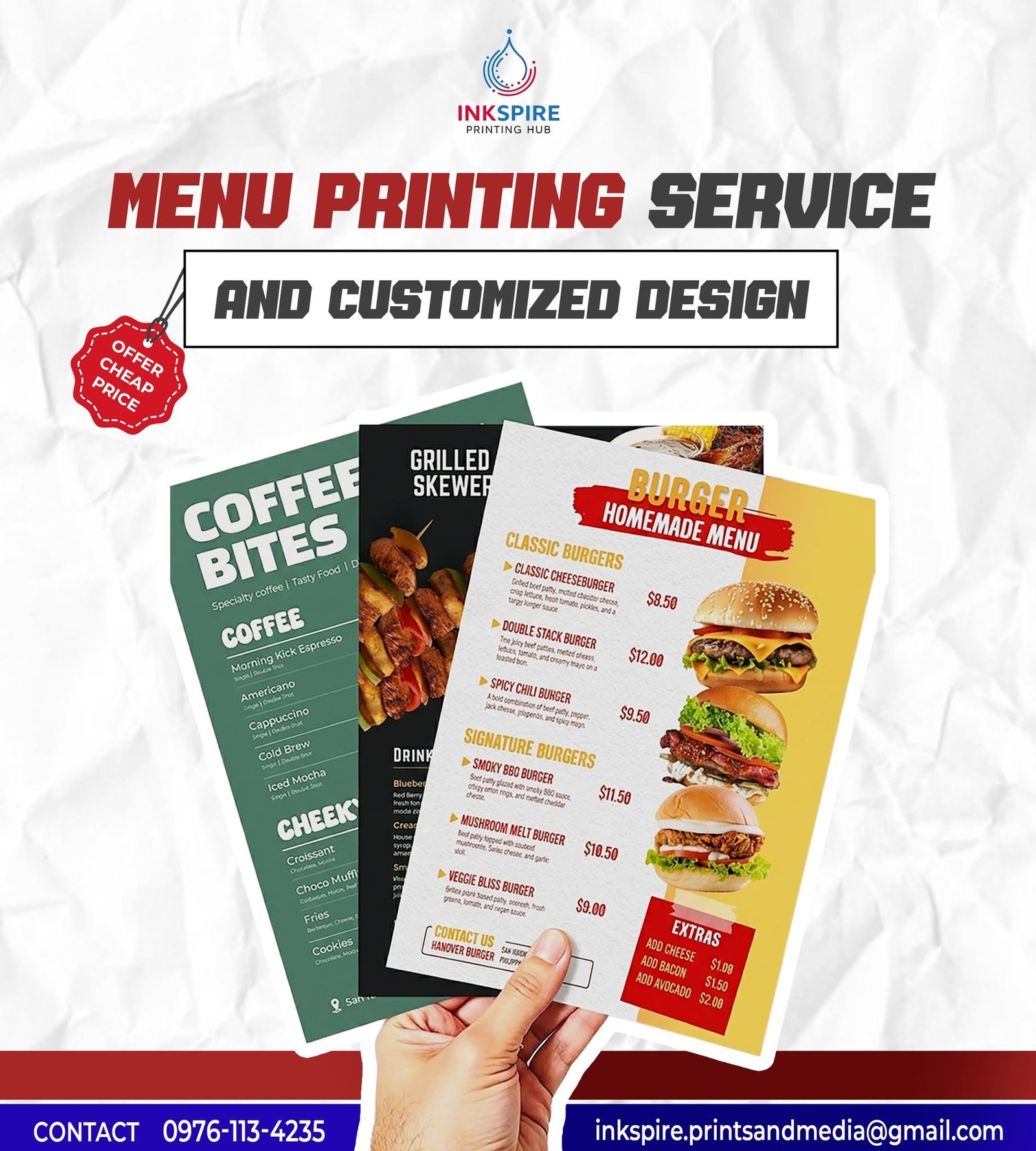 Menu and service printing example
