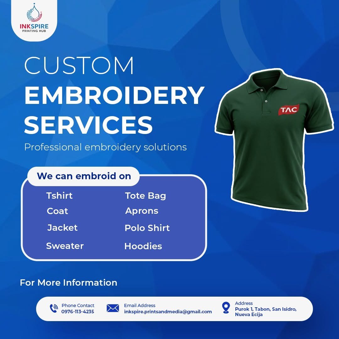 Embroidery and branded apparel example